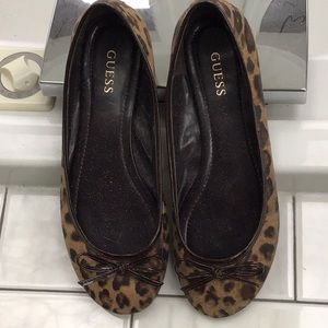 Guess Leopard Print Ballet Flats - Brown & Black